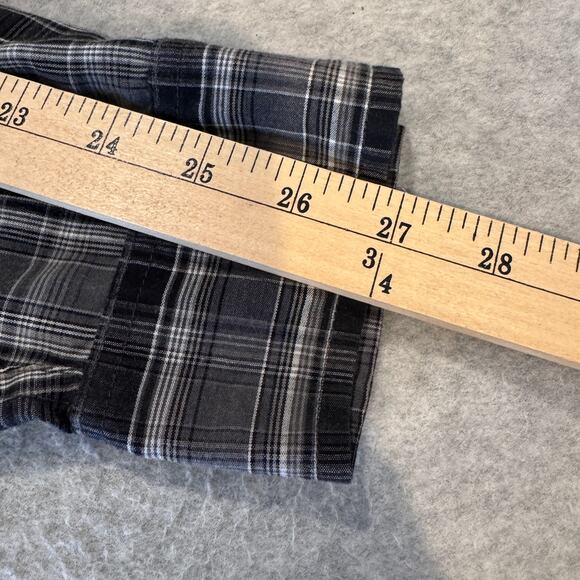 Levi's Western Pearl Snap Long Sleeve Shirt Mens XXL Gray Plaid Cotton - Picture 10 of 13